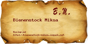 Bienenstock Miksa névjegykártya